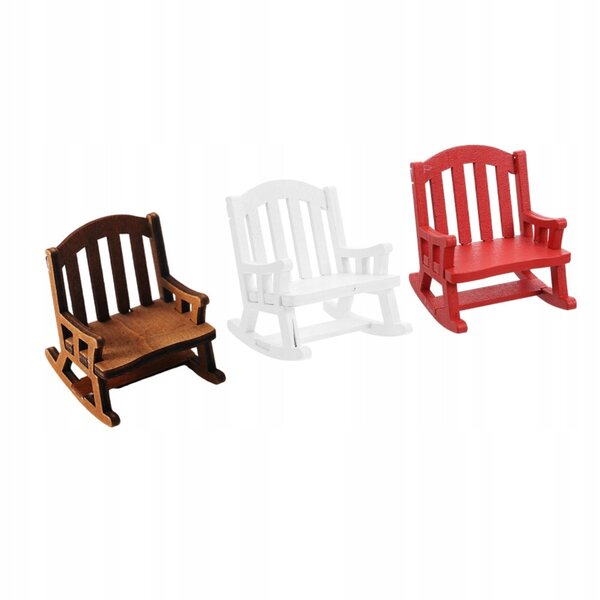 Set 3 Mini Sedie in Legno per Casa delle Bambole e Decorazioni Scenografiche