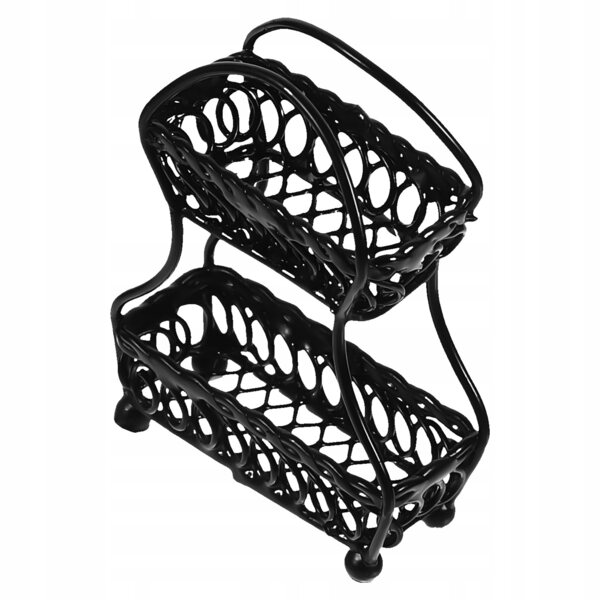 Mini Cestino in Metallo Nero per Casa delle Bambole, Realistico e Resistente