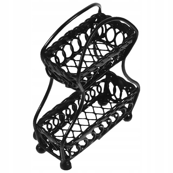 Mini Cestino in Metallo Nero per Casa delle Bambole, Realistico e Resistente