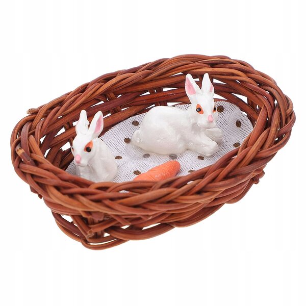 MINIATUROWA DOMEK DLA KRÓLIKA Z RATTANU - NATURALNA DEKORACJA