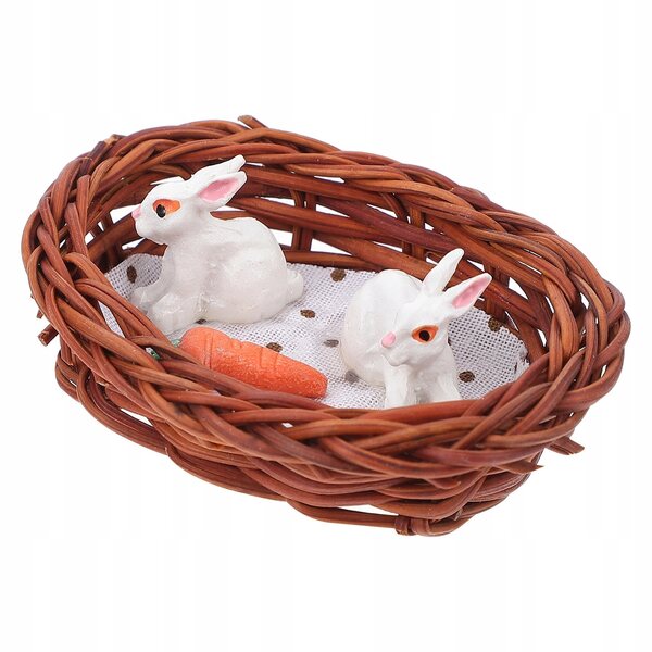 MINIATUROWA DOMEK DLA KRÓLIKA Z RATTANU - NATURALNA DEKORACJA