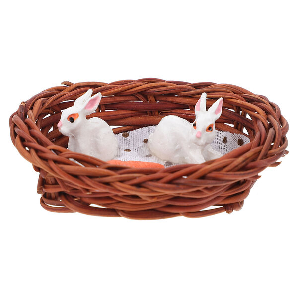 MINIATUROWA DOMEK DLA KRÓLIKA Z RATTANU - NATURALNA DEKORACJA