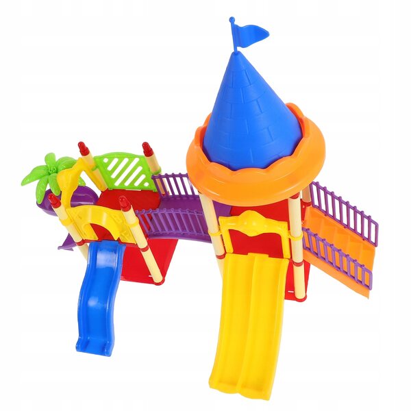 Modello Miniatura Parco Giochi con Scivolo in Plastica Colorato per Bambini