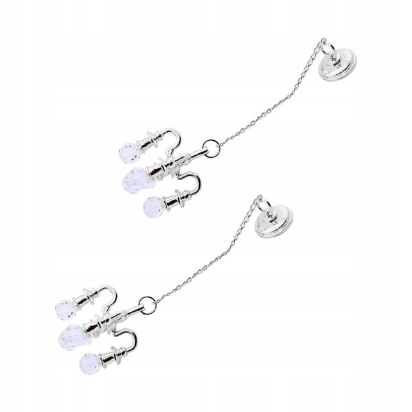 Mini Lampadario Cristallo in Lega per Casa delle Bambole, Set 2 Pezzi Argento