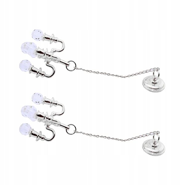 Mini Lampadario Cristallo in Lega per Casa delle Bambole, Set 2 Pezzi Argento