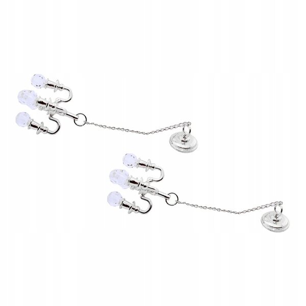 Mini Lampadario Cristallo in Lega per Casa delle Bambole, Set 2 Pezzi Argento