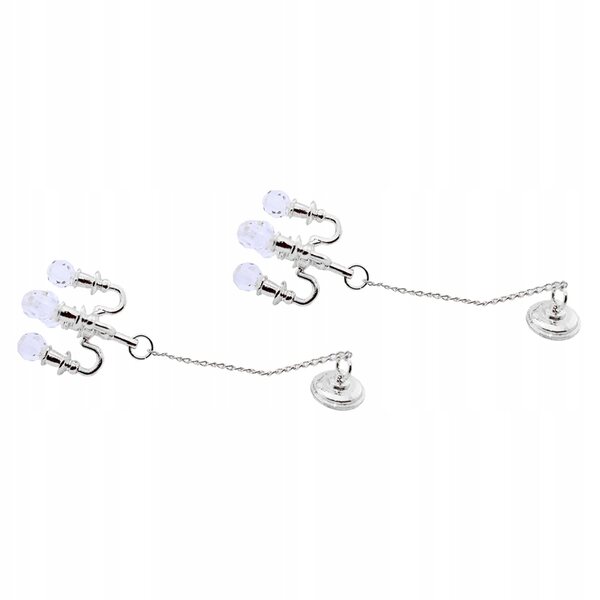 Mini Lampadario Cristallo in Lega per Casa delle Bambole, Set 2 Pezzi Argento