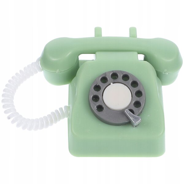 Grünes Mini-Miniatur-Vintage-Telefon zum Dekorieren von Puppenhäusern, 3,8 cm