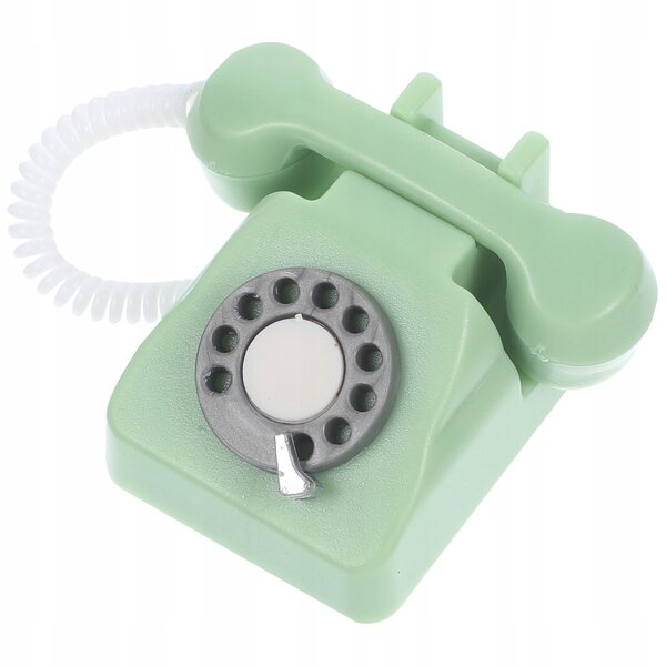 Grünes Mini-Miniatur-Vintage-Telefon zum Dekorieren von Puppenhäusern, 3,8 cm