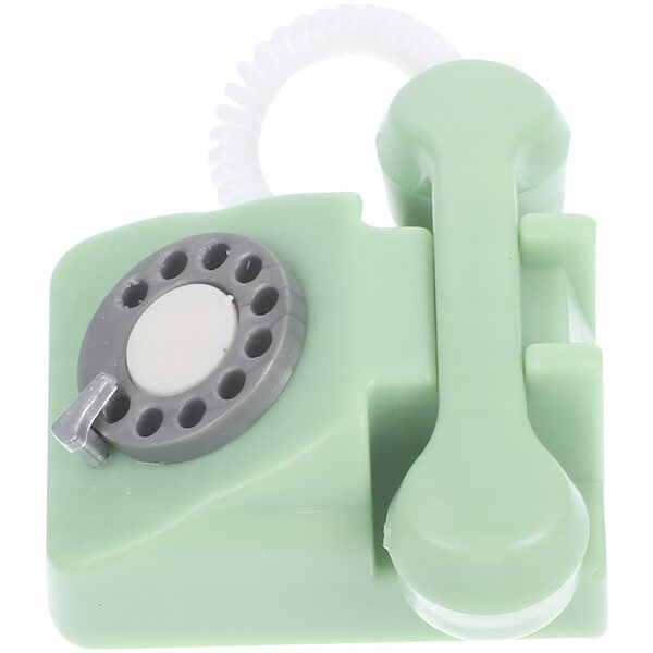 Grünes Mini-Miniatur-Vintage-Telefon zum Dekorieren von Puppenhäusern, 3,8 cm