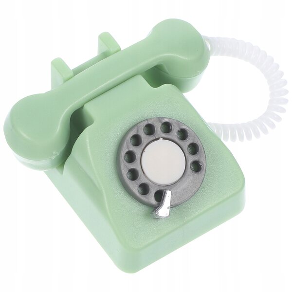 Grünes Mini-Miniatur-Vintage-Telefon zum Dekorieren von Puppenhäusern, 3,8 cm
