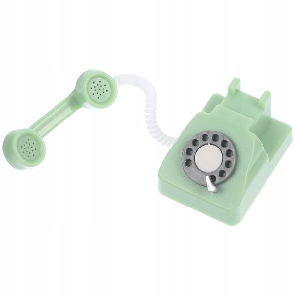 Grünes Mini-Miniatur-Vintage-Telefon zum Dekorieren von Puppenhäusern, 3,8 cm