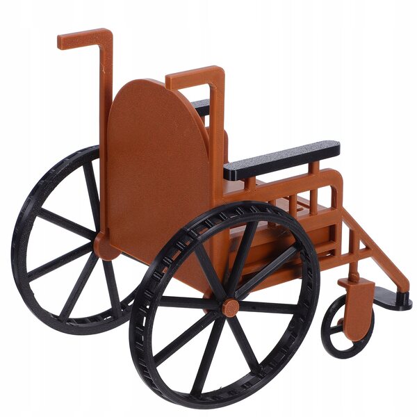 Landau de poupée miniature réaliste 21x19x15 cm en plastique marron