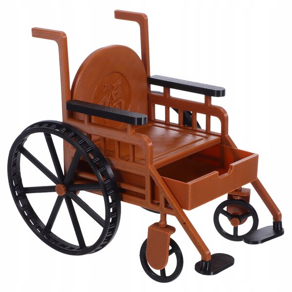 Landau de poupée miniature réaliste 21x19x15 cm en plastique marron