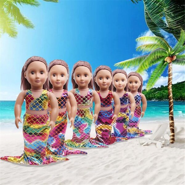 Costume da bagno da sirena per bambole americane 46 cm - Abito casual Uteruik