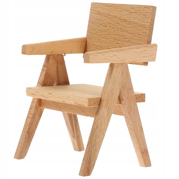 Mini Poltrona Decorativa in Legno per Casa delle Bambole 8,5x5,6x5,5 cm