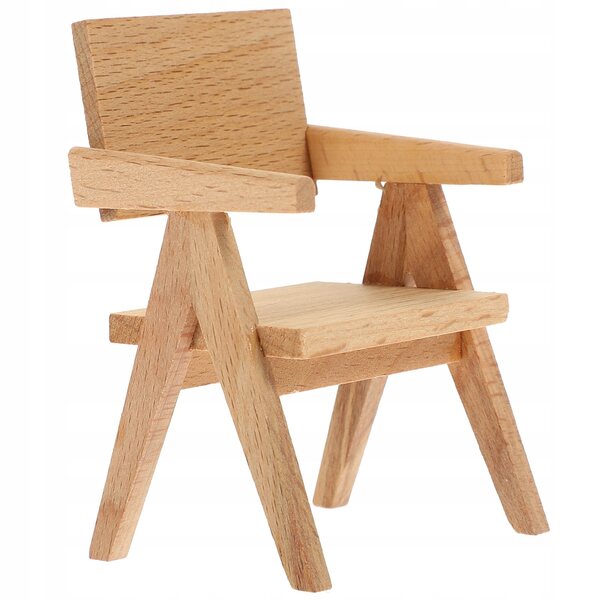Mini Poltrona Decorativa in Legno per Casa delle Bambole 8,5x5,6x5,5 cm