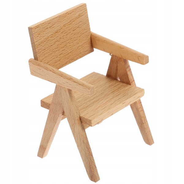 Mini Poltrona Decorativa in Legno per Casa delle Bambole 8,5x5,6x5,5 cm