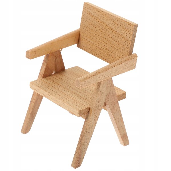 Mini Poltrona Decorativa in Legno per Casa delle Bambole 8,5x5,6x5,5 cm