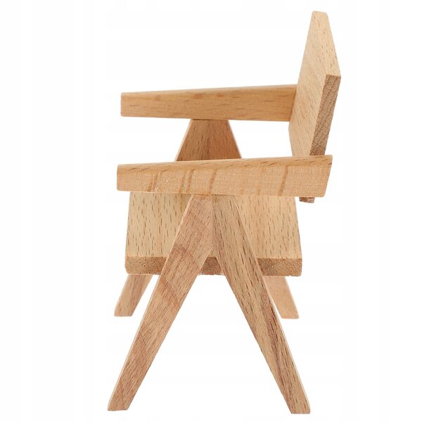 Mini Poltrona Decorativa in Legno per Casa delle Bambole 8,5x5,6x5,5 cm