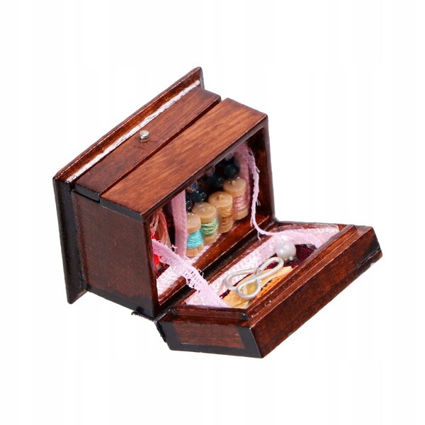 Mini macchina da cucire in legno retrò per decorazione casa e gioco bimbi