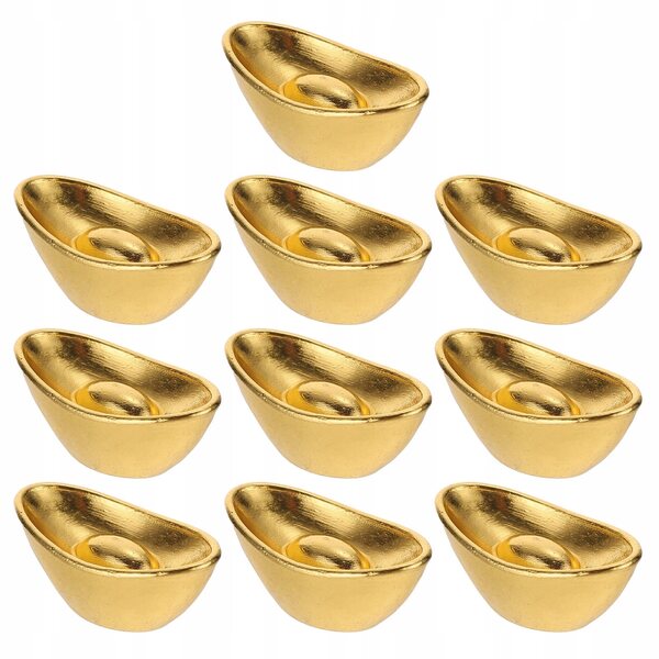 10 Mini realistische dekorative goldene GOLDbarren für Puppenhaus