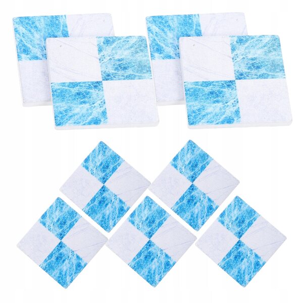 Blaue dekorative Bodenbelagsminiaturen aus Holz für Puppenhäuser, 9-teiliges Set