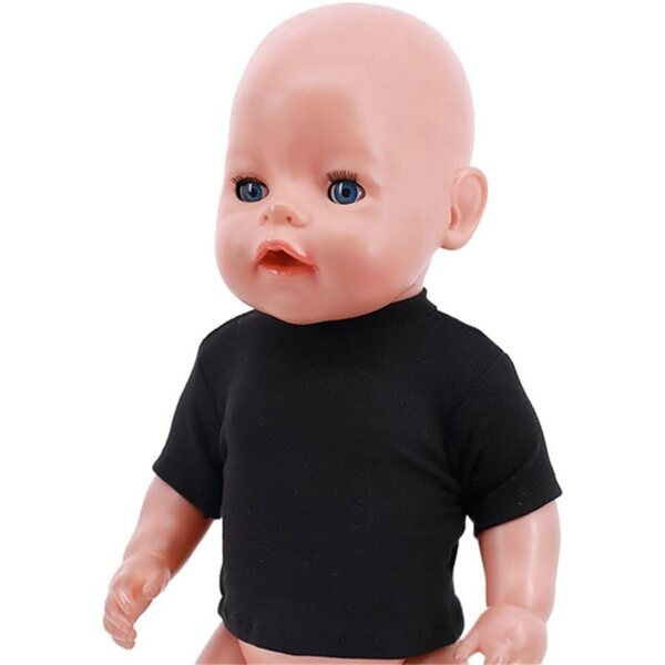 Maglietta Nera per Bambola Americana 46 cm - Abbigliamento Casual Sicuro e Morbido