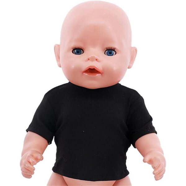 Maglietta Nera per Bambola Americana 46 cm - Abbigliamento Casual Sicuro e Morbido
