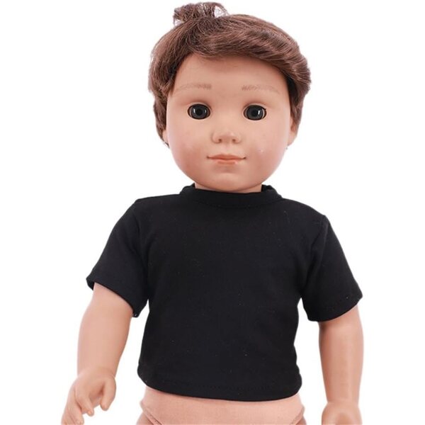 Maglietta Nera per Bambola Americana 46 cm - Abbigliamento Casual Sicuro e Morbido