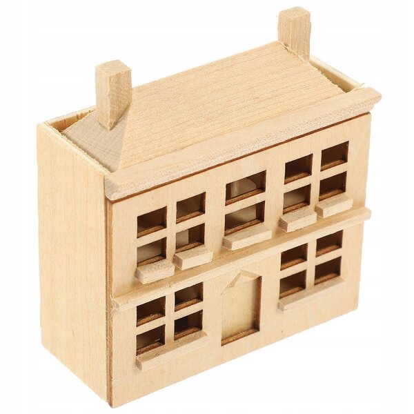 Grünes Miniatur-Puppenhaus aus Holz, sicher und kreativ für Kinder