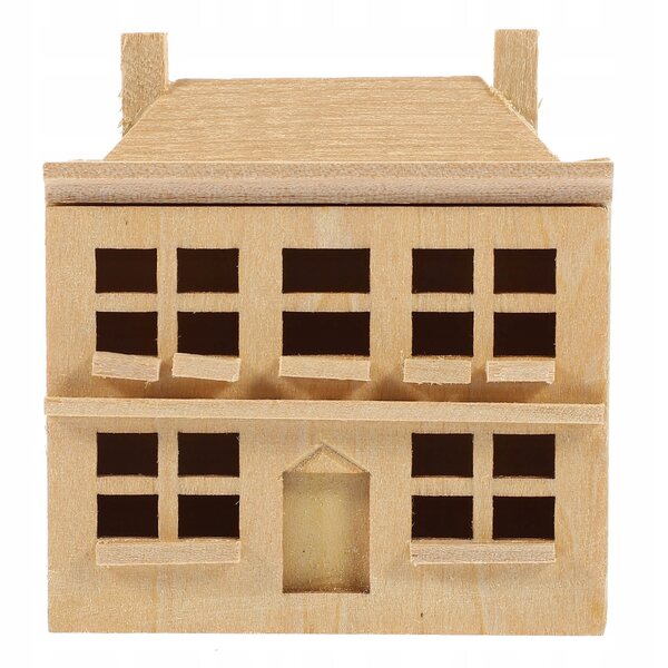 Grünes Miniatur-Puppenhaus aus Holz, sicher und kreativ für Kinder