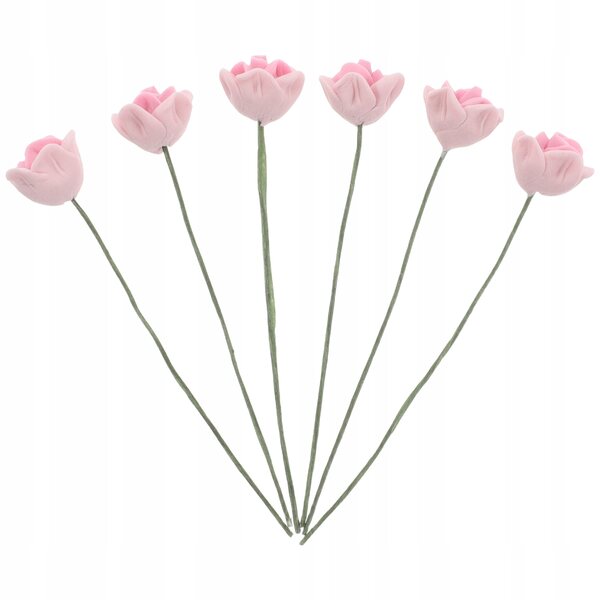 Miniaturen 6 boeketten roze rozen voor poppenhuizen, realistische decoratie op schaal 1:12