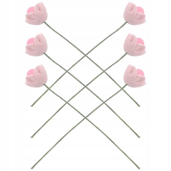 Miniaturen 6 boeketten roze rozen voor poppenhuizen, realistische decoratie op schaal 1:12