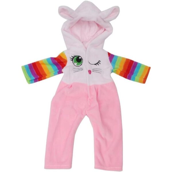 Overall mit Kapuze und Hasenohren für 46 cm große Puppe – Freizeitkleidung Uteruik