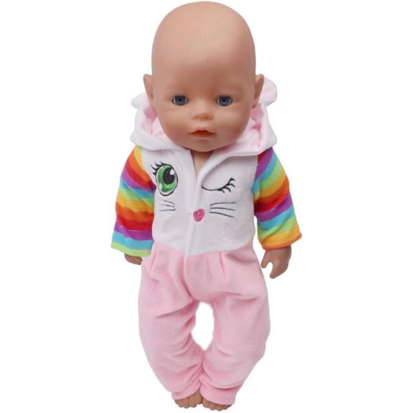 Overall mit Kapuze und Hasenohren für 46 cm große Puppe – Freizeitkleidung Uteruik