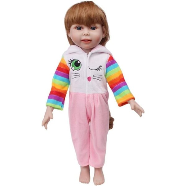 Overall mit Kapuze und Hasenohren für 46 cm große Puppe – Freizeitkleidung Uteruik