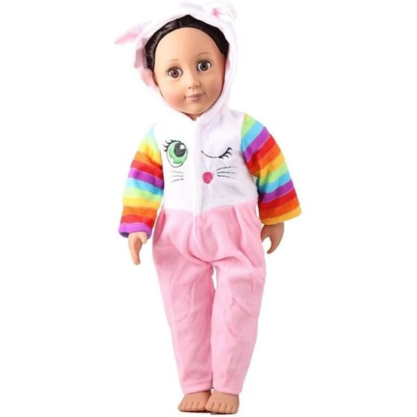 Overall mit Kapuze und Hasenohren für 46 cm große Puppe – Freizeitkleidung Uteruik