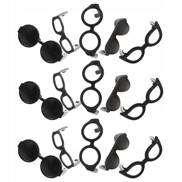 20 schwarze Mini-Sonnenbrillen für Puppen aus widerstandsfähigem Kunststoff 3,8 x 3 cm