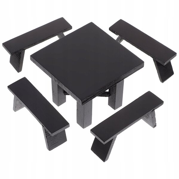 Mini Set Tavolo e Sedie in Legno per Casa delle Bambole - Accessori Decorativi