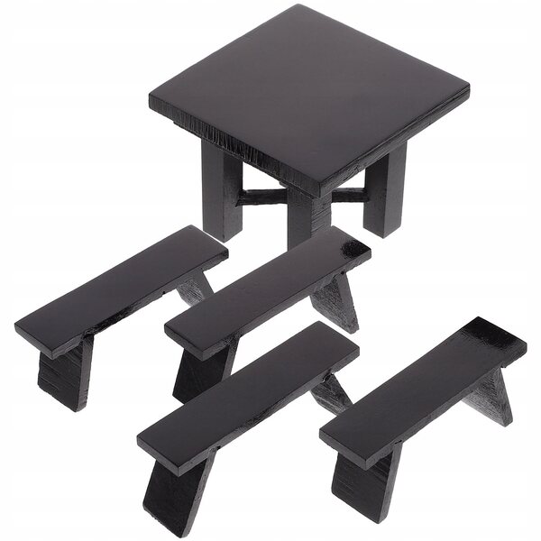 Mini Set Tavolo e Sedie in Legno per Casa delle Bambole - Accessori Decorativi