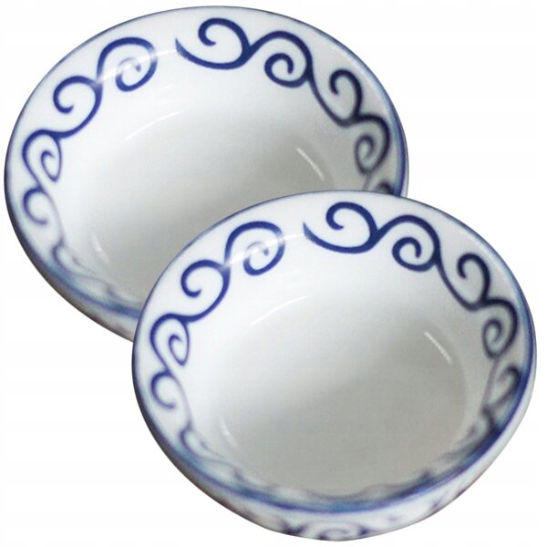 Set 2 mini ciotole in ceramica per case delle bambole decorazioni colorate