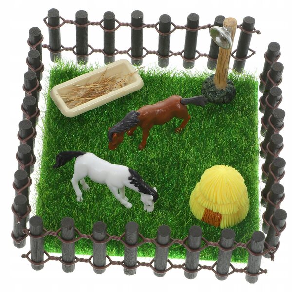 Miniatura Stalla con Accessori per Casa delle Bambole e Decorazioni Giardino