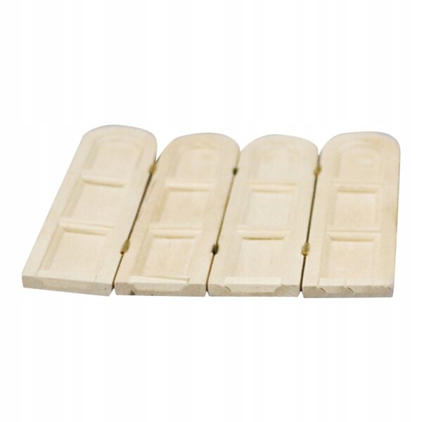 Beigefarbener Mini-Holzschirm für Puppenhausdekoration, 12,5 x 4 x 2,5 cm