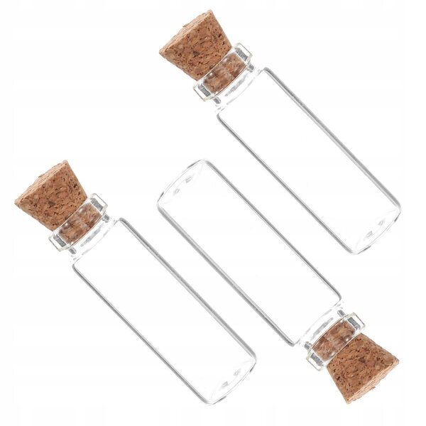 Mini bottiglie in vetro trasparente per casa delle bambole, set 3 pezzi