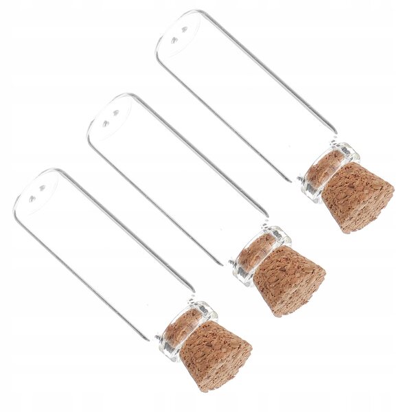 Mini bottiglie in vetro trasparente per casa delle bambole, set 3 pezzi