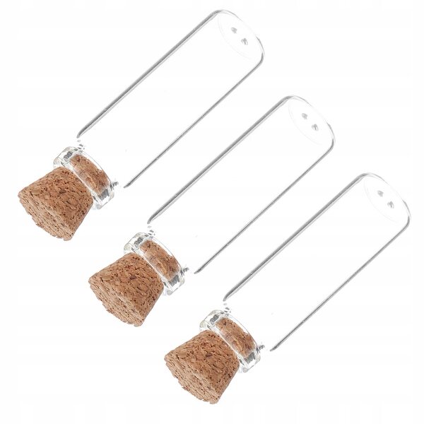 Mini bottiglie in vetro trasparente per casa delle bambole, set 3 pezzi