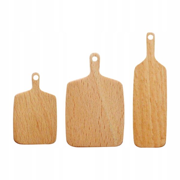 Set 3 Miniature Assi da Taglio in Legno per Case delle Bambole Scala 1:6 e 1:12