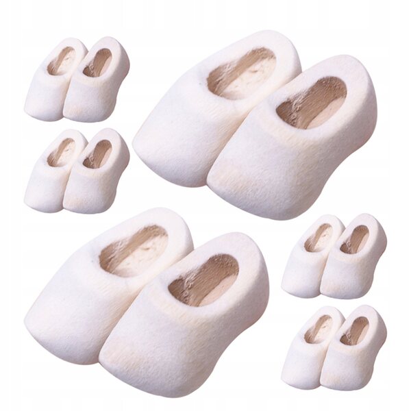 6 Paar Mini-Holzschuhe, Dekoration für Puppenhäuser und Heimwerker