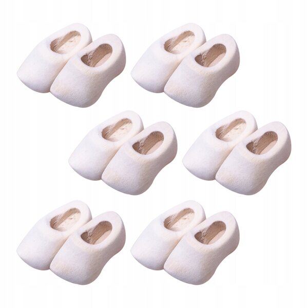 6 Paar Mini-Holzschuhe, Dekoration für Puppenhäuser und Heimwerker